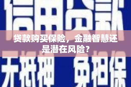 泾县贷款购买保险，金融智慧还是潜在风险？