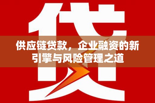 泾县供应链贷款，企业融资的新引擎与风险管理之道