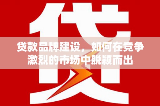 泾县贷款品牌建设，如何在竞争激烈的市场中脱颖而出