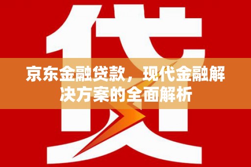 泾县京东金融贷款，现代金融解决方案的全面解析