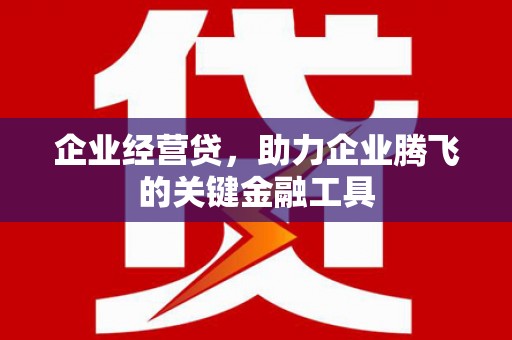 泾县企业经营贷，助力企业腾飞的关键金融工具