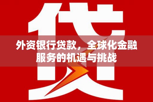 泾县外资银行贷款，全球化金融服务的机遇与挑战