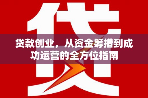 泾县贷款创业，从资金筹措到成功运营的全方位指南