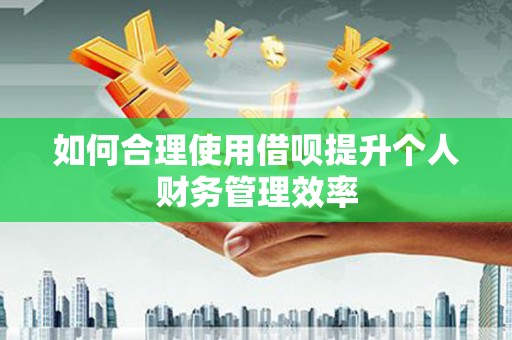 泾县如何合理使用借呗提升个人财务管理效率