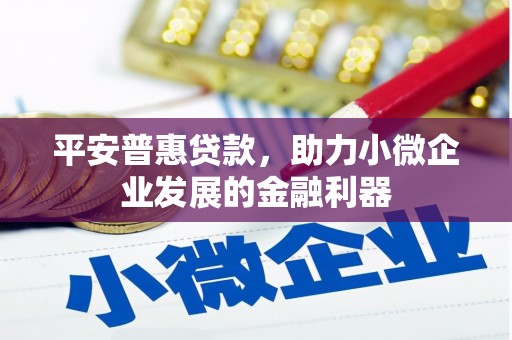 泾县平安普惠贷款，助力小微企业发展的金融利器