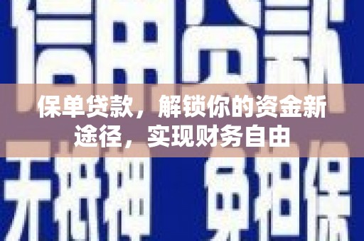 泾县保单贷款，解锁你的资金新途径，实现财务自由