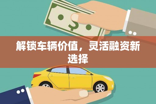 泾县解锁车辆价值，灵活融资新选择